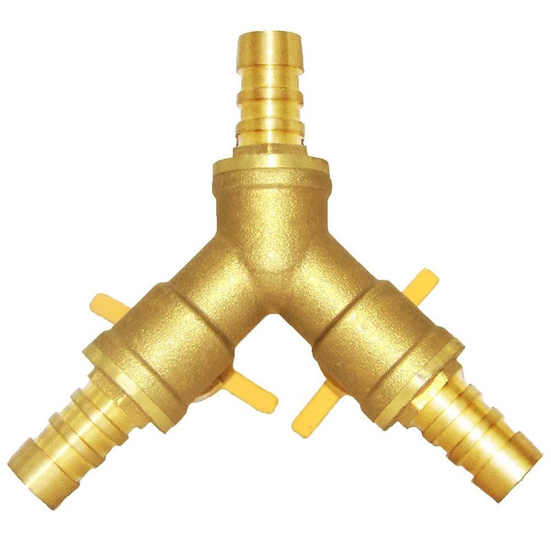 Joywayus 1/2" Hose Barb Brass Ball Valve Y Shaped Type