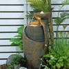 Sunlinua Vase Outdoor Water Fountain, 31.4''H Jar Waterfall Fountain with