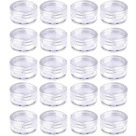 20Pcs 5ml Transparent Small Travel Sample Containers with Lids, Mini Clear Sample Jar for Creams, Tiny Makeup Cosmetic Sample Containers for Women