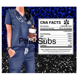 Unbranded 20oz Sublimation Tumbler Wrap CNA Nutrition Facts Ready To Press Heat Transfer