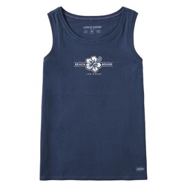 Life is Good. Women's Beach Bound Crusher Tank, Darkest Blue, Medium