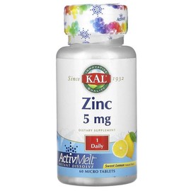 [해외직구]칼 징크 아연 스위트 레몬맛 5mg 60마이크로정 KAL Zinc Sweet Lemon 5 mg 60 Micro Tablets KAL Zinc Sweet Lemon 5 mg 60 Micro Tablets