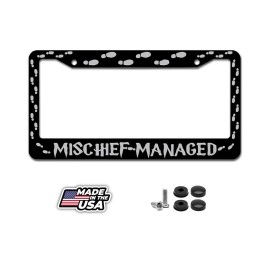 BLVD Mischief Managed Car License Plate Frame Including Mounting Hardware