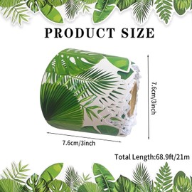 68.9 Feet Bulletin Board Borders, Straight Rolled Border Trim with Tropical Leaves Patterns Bulletin Board Borders，for School Classroom Offices Doors Decoration Strips
