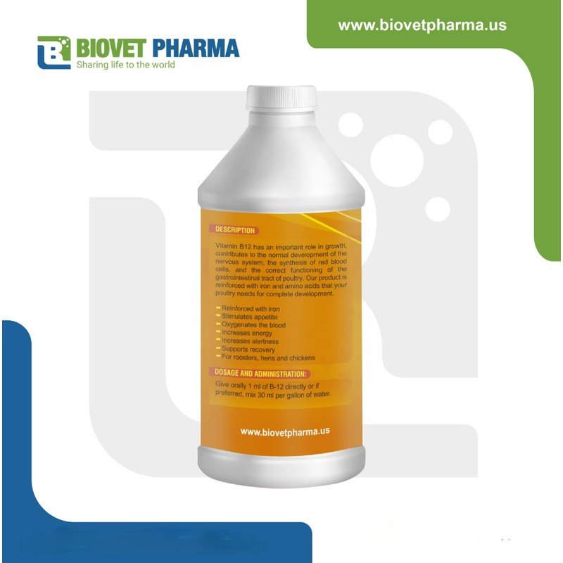 NUTRILINE B-12 for Poultry - Multivitamin Booster for Rooster, Hens,