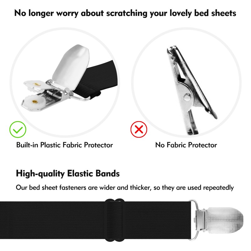 Eiruseed Bed Sheet Holder Straps, 4+2 Pcs Adjustable Mattress Sheet