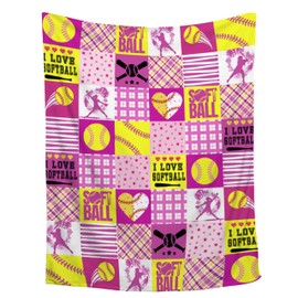 Softball Blanket Softball Blanket Gifts for Girls Teenager Team Softball Lover/Player Gifts Super Soft Flannel Blanket Throw for Sofa Couch |Plush Warm Bed Home Decor,40"x50"for Kids/Baby