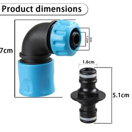 Set of 4 Garden Hose Quick Coupling Angle Adapter, 90 Degree Garden Hose Adapter, 90 Degree Hose Coupling Connections, Garden Hose Connector 1/2 Inch, Garden Hose Quick Coupling