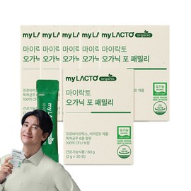 Mylacto My Lacto Organic for Family Organic Live Probiotics for Whole Family Gut Health Probiotics Vitamin D (30 packets x 6 packs / 6-month supply) / 마이락토 오가닉포패밀리 유기농 생 유산균 온가족 장건강 프로바이오틱스 비타민D (30포 x 6개 / 6개월분)