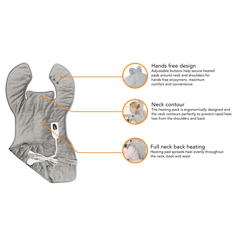 Back Heating Pad 6 Level Temperature Adjustment Drapeable Electric Back