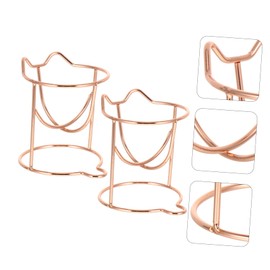 Baluue 9pcs Cat Ear Makeup Sponge Holders Rose Gold Metal Makeup Blender Drying Racks for Travel Home Powder Puff Organizer Cute Design Practical Beauty Accessories for Women