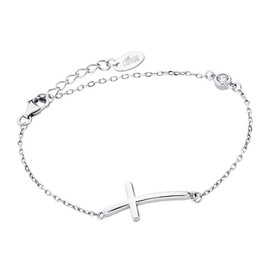 Lotus Silver Cross Bracelet LP1918-2/1 Zirconia 925 Sterling Silver JLP1918-2-1 Silver Bracelet, Silver, Cubic Zirconia