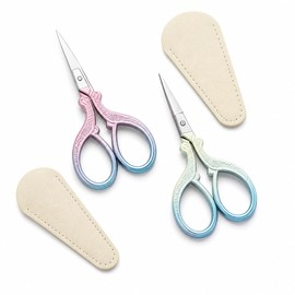 2 Pack Embroidery Scissors with Covers, Small Needlepoint Scissors (Style1)