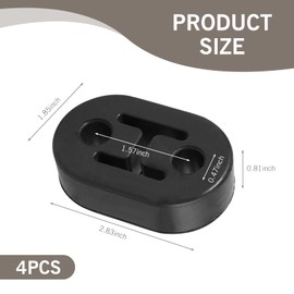Dogary 4 PCS 2 Hole Exhaust Rubber Hanger, Adjustable Exhaust Hangers Support Bracket, Vent Rubber Hanger Accessories, Universal Bushing Muffler Insulator Shock Absorber Mounting Bracket (Black)