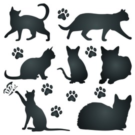 Cat Silhouette Stencil - 16.5 x 16.5cm (M) - Reusable Pet Friend Animal Wall Stencil Template