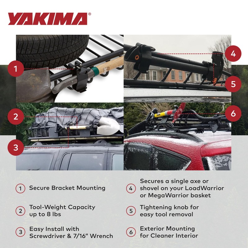 Yakima - Axe Shovel Bracket, Secure Storage for Tools
