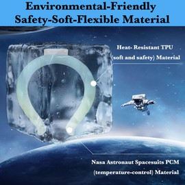 Neck Cooling Tube, ZMyHeart Neck Ice Pack, 82℉/28℃ Ice Neck Cooler Ring,Wearable Cooling Neck Wraps,Reusable Neck Cooler for Summer Hot Weather, Hands-Free Cooling Neck Pack (Cyan)