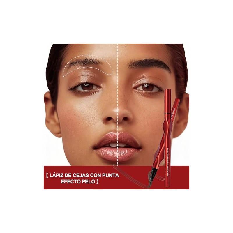 Erinde Lápiz de Cejas 4D Líquido con Efecto Microblading, 03#Black