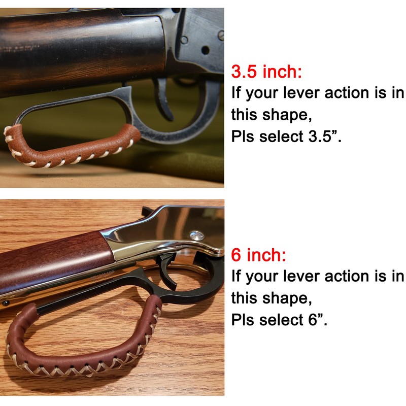 WAYNE'S DOG Leather Lever Wrap for Lever Action, Handcrafted (6-inch,