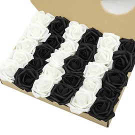 MACTING Artificial Flowers, 30pcs Real Touch Fake Roses Flowers for Wedding DIY Bouquets Party Baby Shower Home Decoration (Gray)