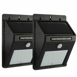 ele ELEOPTION Pack of 2 Solar Lights Outdoor Waterproof, 2X 20LED Solar Security Lights IP65 Motion Sensor Wall Lights for Front Door, Backyard, Garage, Deck