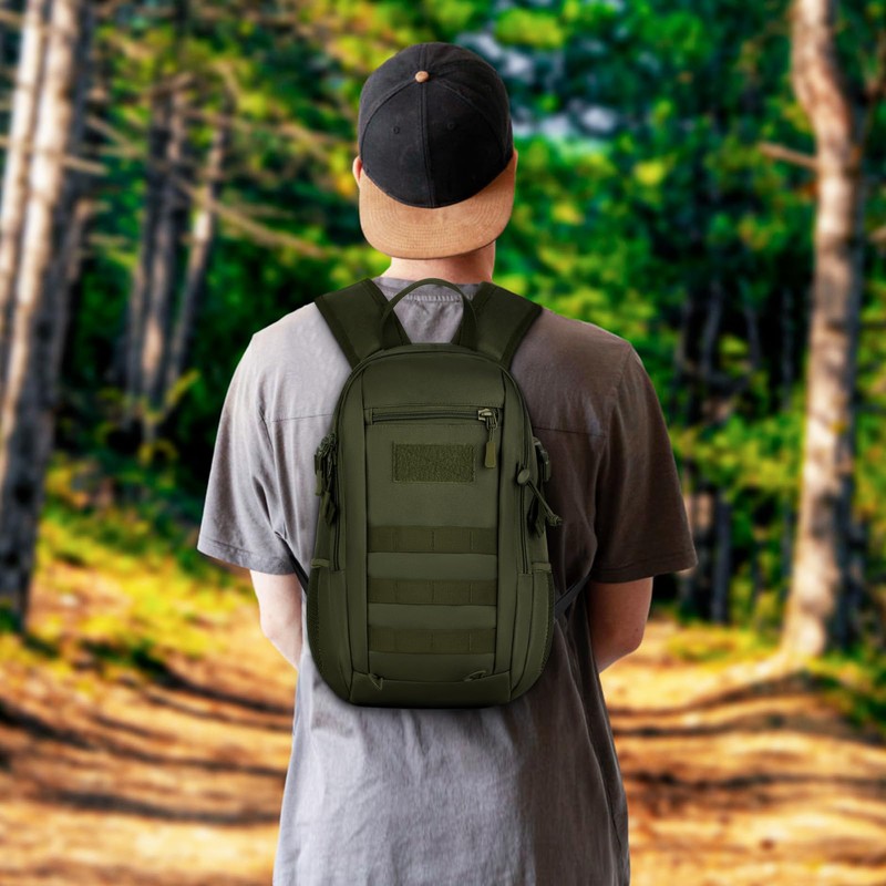 HUNTVP 12L Small Daypack Schoolbag Molle Backpack Student School Rucksack
