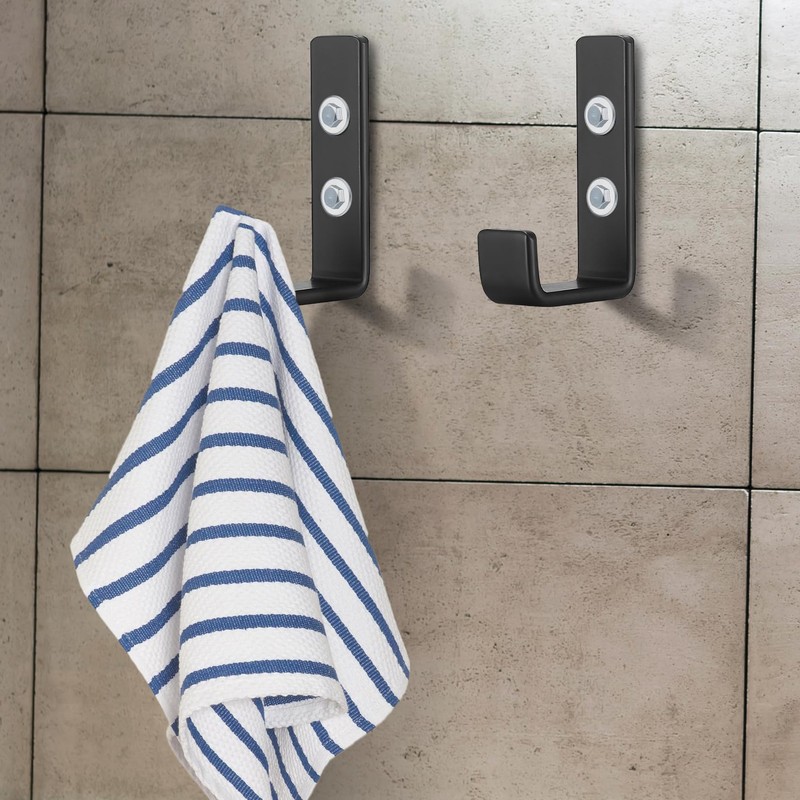 Qeapug Pack of 4 Heavy Duty Wall Hooks, J Shape
