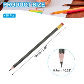 PATIKIL Erasable Colored Pencils, 36 Pcs Oil Color Pencils with Erasers Hexagonal Rod Wooden Colored Pencils for Tests Marking Grading Art Painting, Black