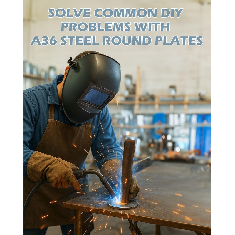 WENHUALI Steel Plate Sheet 1/8" x 8" Diameter Round Weldable