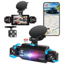 4 Channel Dash Cam 360° View 5G WiFi & APP Control, GEMEK 2K Front and Rear Inside, Left Right Dash Camera for Cars Free 64GB TF Card, G-Sensor, Night Vision, 24H Parking Mode