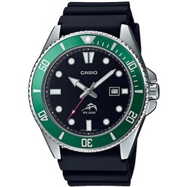 Casio MDV-106 Series Diver Watch, Men's, Overseas Model, Green Bezel MDV-106B-1A3V, Waterproof