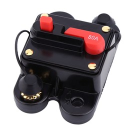 12V-24V 80-300A DC Auto Car Marine Boat Bike Stereo Audio Circuit Breaker Reset Fuse (80A)