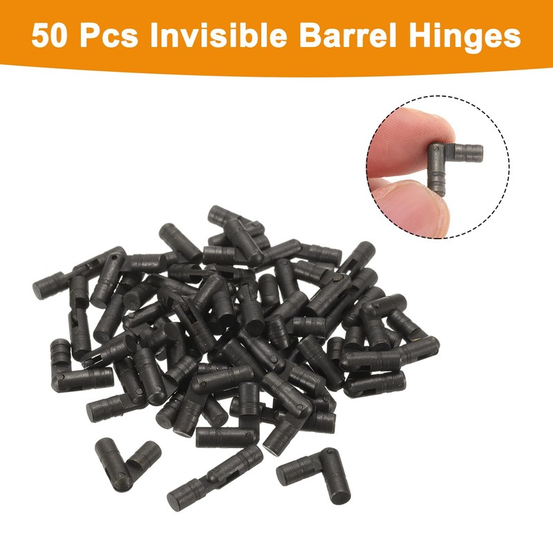 uxcell 50Pcs Invisible Barrel Hinges, 4x20mm Brass Concealed Hinge, Hidden
