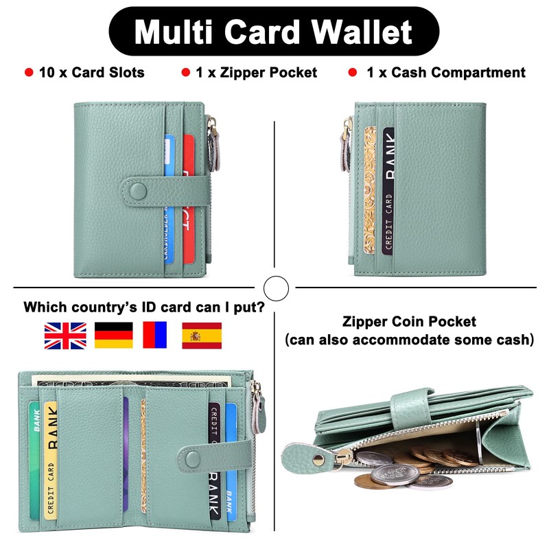 FALAN MULE Women's Small Leather RFID Protection Credit Card Holder
