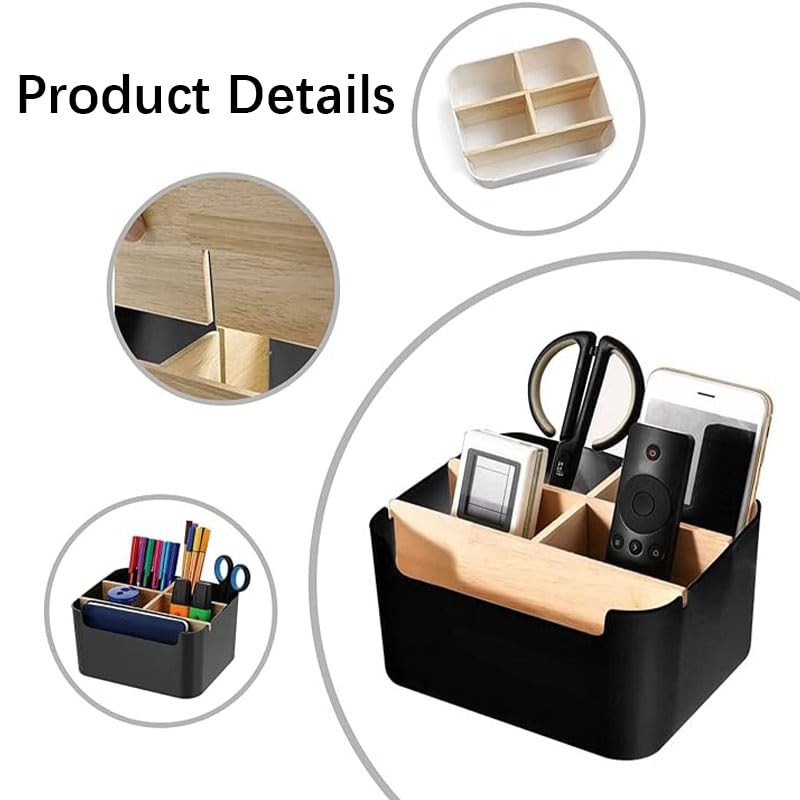 SZKKQKJ Holz Desktop Organizer, Schreibtisch Organizer, Bambus Tisch Organizer, Stiftehalter