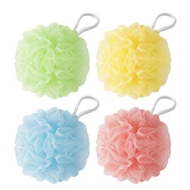 flintronic 4 Pack Loofah Shower Puff, 50g Bath Sponge, Soft Shower Pouf, Bath Loofah Men & Women, for Cleaning Body & Exfoliating Scrubber