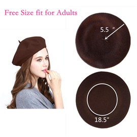 RuiChy Women Vintage French Beret Beanie Elegant Soft Stretchy Cap Lightweight Classic Solid Winter Hat, Brown