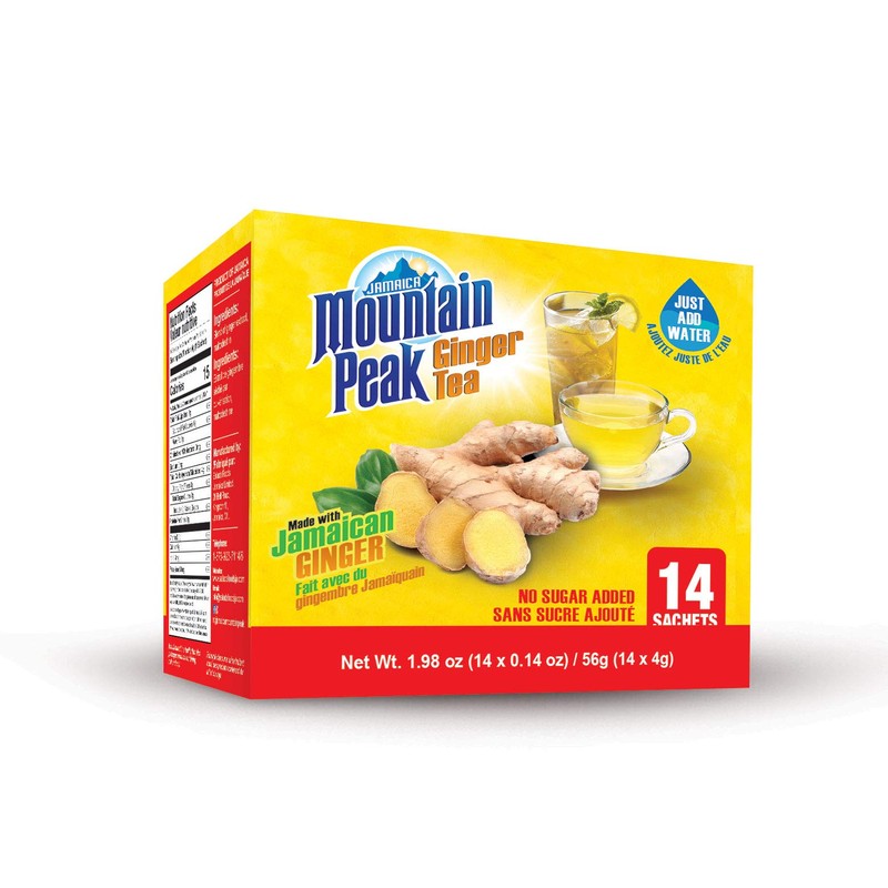 Jamaica Mountain Peak Ginger Instant Tea Unsweetened 14 sachets