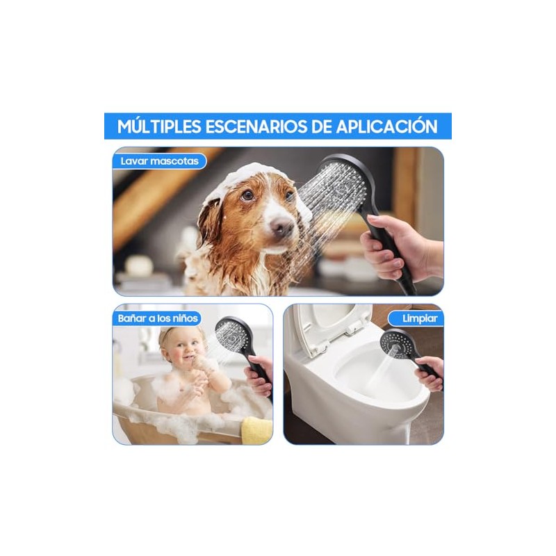 Ejoyous Cabezal de ducha de lluvia de 10 pulgadas y