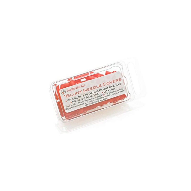 Dispense All - Blunt Needle Covers, Red, Fits 14, 15,