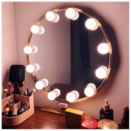 SUGGEST Aftermarket Actress Lights, 12 Pieces, 3 Color Dimming, Stepless Dimming, Afterward, USB Powered, Actress Light, Makeup Light, Dressers, Vanity, Beauty Salon, Photography, Makeup