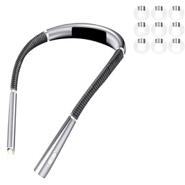 Voarge Leselampe, wiederaufladbar, 3 Helligkeitsstufen, grauer Klapparm, freihändig, ideal zum Lesen von Büchern im Bett, im Arbeitszimmer, am Bett, auf Reisen und beim Stricken