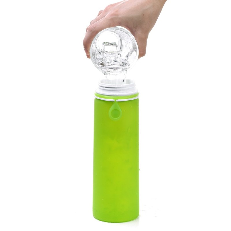 Valourgo Collapsible Water Bottle, Silicone Foldable with Leak Proof Valve