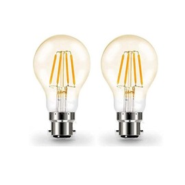 DECK INN Pack of 2 LED Filament 4W BC B22 GLS Bulb Equivalent to 40W Incandescent BC B22 Bayonet Cap Warm White 2700K,470 Lumens