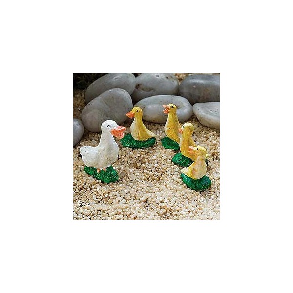 Duck and Ducklings Animal Miniature Barnyard Set: Fairy Garden Miniatures
