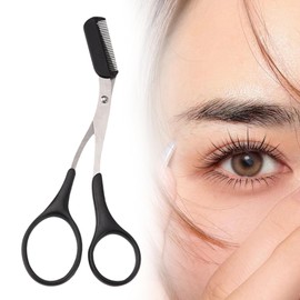Augenbrauen Schere mit Kamm Augenbrauenschere Eyebrow Trimmer Damen Augenbrauenkamm Zubehör Eyebrow Trimmer Scissors Augenbrauenrasierer Brauenschere für Professionelle Make-Up (1 Pcs Schwarz)
