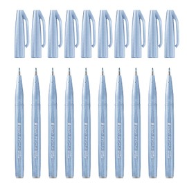 Pentel Brush Sign Pen Grey Blue - Pack of 10