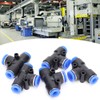 50Pcs 3‑Way Pneumatic Connector Quick PU Tube Hose Push in