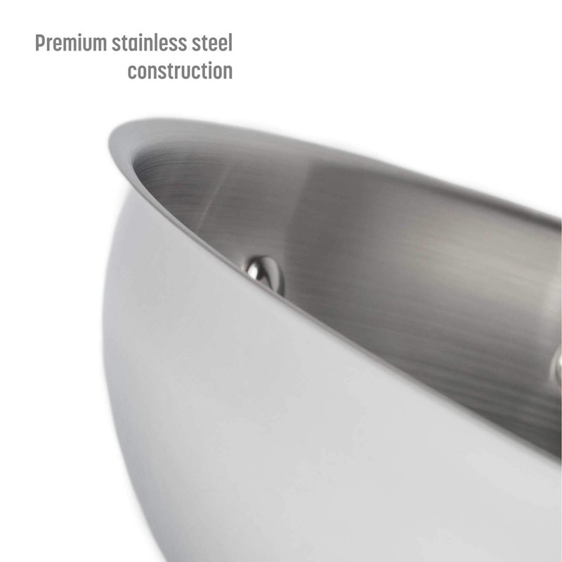 Goodful 12-Inch Stainless Steel Fry Pan with Universal Lid made