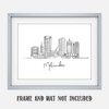 US Midwest Skyline Living Room Wall Decor, Black & White
